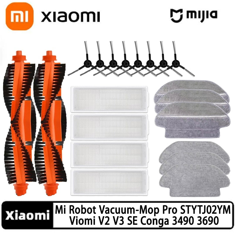 Xiaomi Mi Robot Vacuum-Mop Pro STYTJ02YM Viomi V2 V3 SE Conga 3490 3690 accessories Main Side Brush Hepa Filter Mop Parts