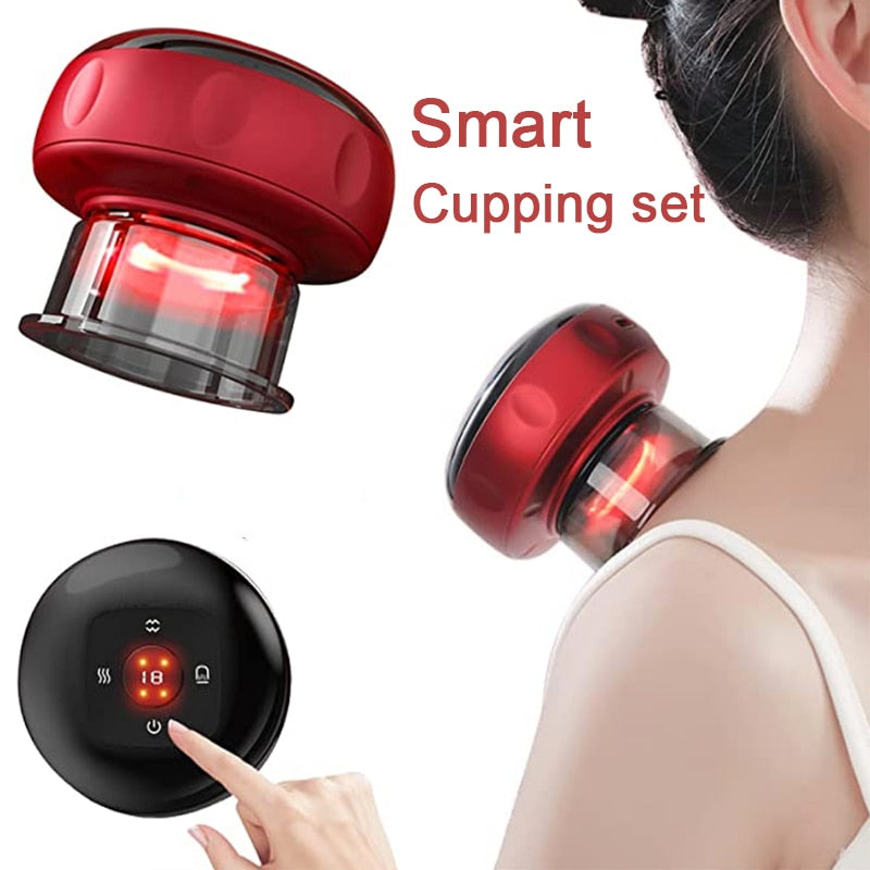 Electric Vacuum Cupping Massage Red Light Therapy Anti Cellulite Wireless Massager For Body Gua sha Scraping Fat Burner Slimming