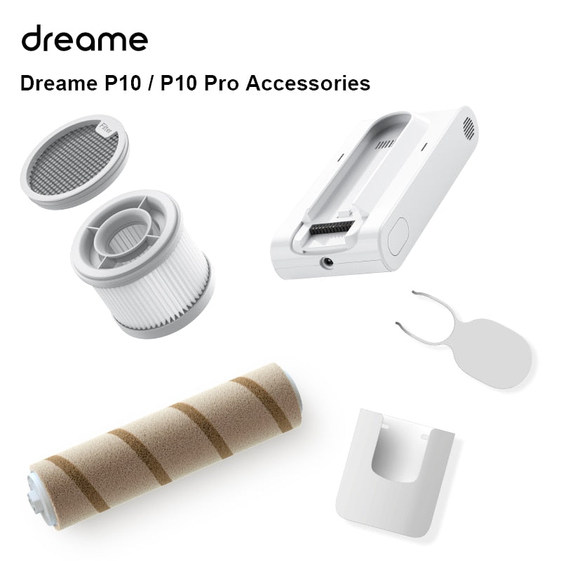 Dreame P10 P10 Pro Cordless Vacuum Cleaner Accessories, Filter Roller Brush Wall Mount Attachment Clip Battery, Parts Consumable